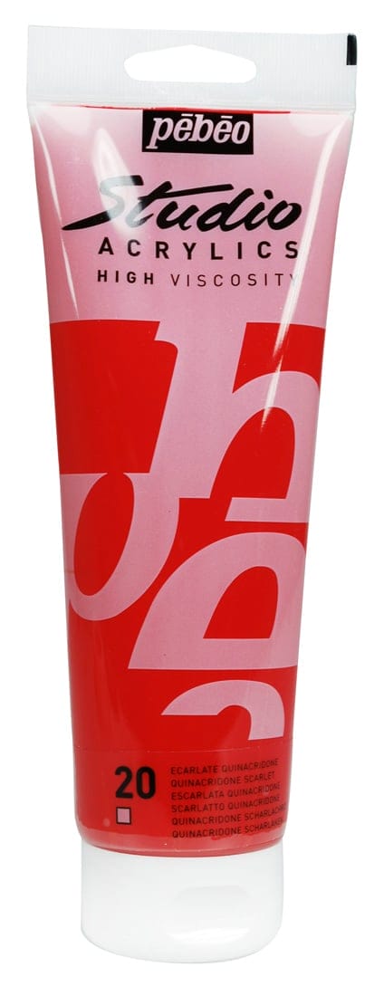 Pebeo Studio Acrylic HV 250ML - Quinacridone Scarlet