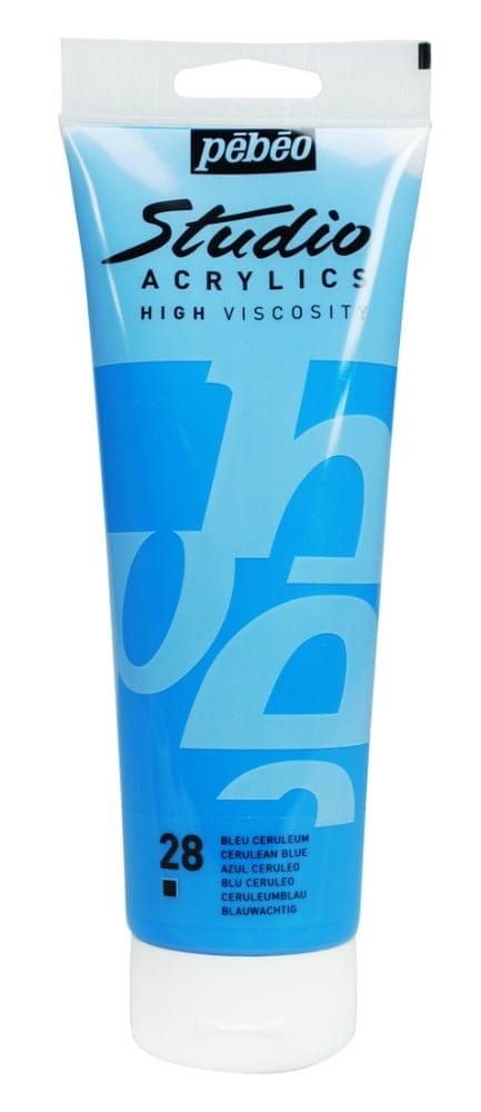 Pebeo Studio Acrylic HV 250ML - Cerulean Blue 169028 cerulean blue Pebeo Studio Acrylic HV 250ML - Cerulean Blue