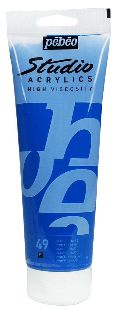 Pebeo Studio Acrylic HV 250ML - Primary Cyan 169049 primary cyan Pebeo Studio Acrylic HV 250ML - Primary Cyan