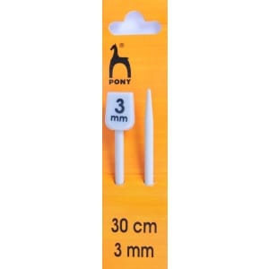 Pony Knitting Pins Knobbed Pairs 30cm x 3mm