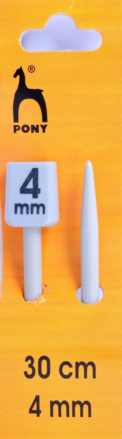 Pony Knitting Pins Knobbed Pairs 30cm x 4mm