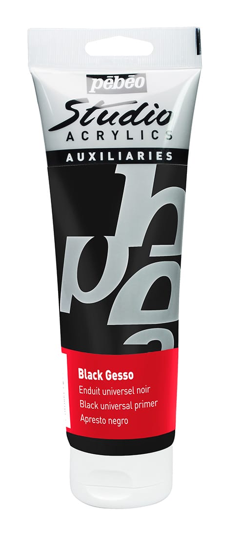 Pebeo Studio Acrylic Black Gesso 250ml