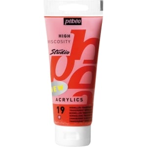 PEBEO STUDIO ACRYLIC HV 100ML - TRANSPARENT VERMILION