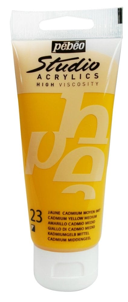 PEBEO STUDIO ACRYLIC HV 100ML - MEDIUM CADMIUM YELLOW HUE