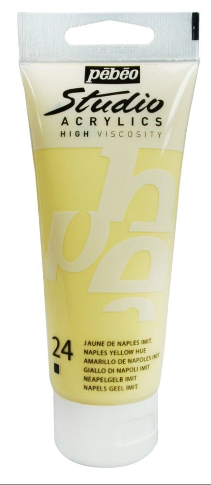PEBEO STUDIO ACRYLIC HV 100ML - NAPLES YELLOW HUE 831024 naples yellow hue PEBEO STUDIO ACRYLIC HV 100ML - NAPLES YELLOW HUE