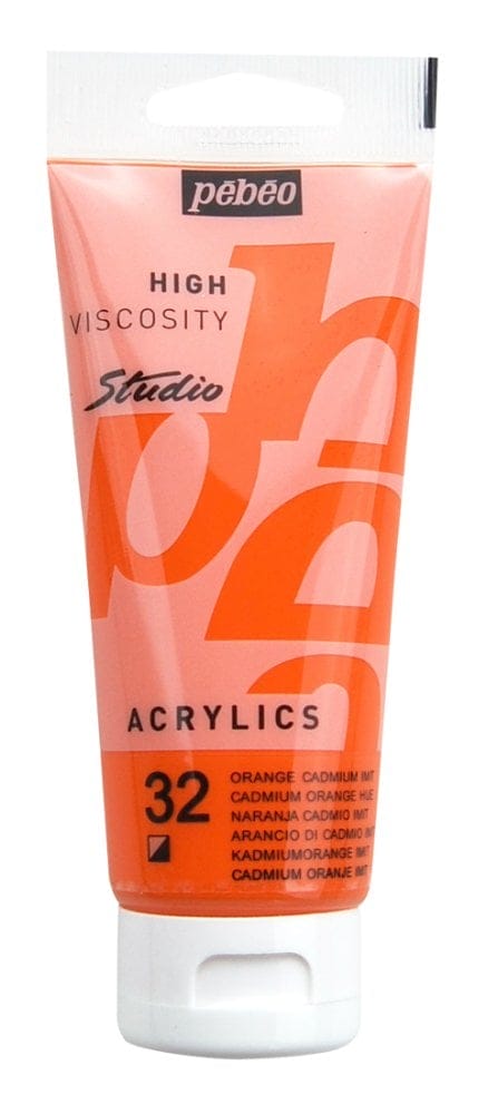 PEBEO STUDIO ACRYLIC HV 100ML - CADMIUM ORANGE HUE 831032 cadmium orange hue PEBEO STUDIO ACRYLIC HV 100ML - CADMIUM ORANGE HUE