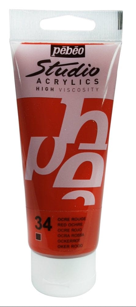 PEBEO STUDIO ACRYLIC HV 100ML - RED OCHRE 831034 red ochre PEBEO STUDIO ACRYLIC HV 100ML - RED OCHRE
