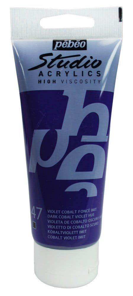 PEBEO STUDIO ACRYLIC HV 100ML - DARK COBALT VIOLET HUE 831047 dark cobalt violet hue PEBEO STUDIO ACRYLIC HV 100ML - DARK COBALT VIOLET HUE