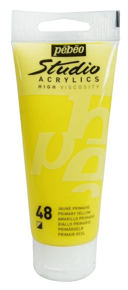 PEBEO STUDIO ACRYLIC HV 100ML - PRIMARY YELLOW 831048 primary yellow PEBEO STUDIO ACRYLIC HV 100ML - PRIMARY YELLOW