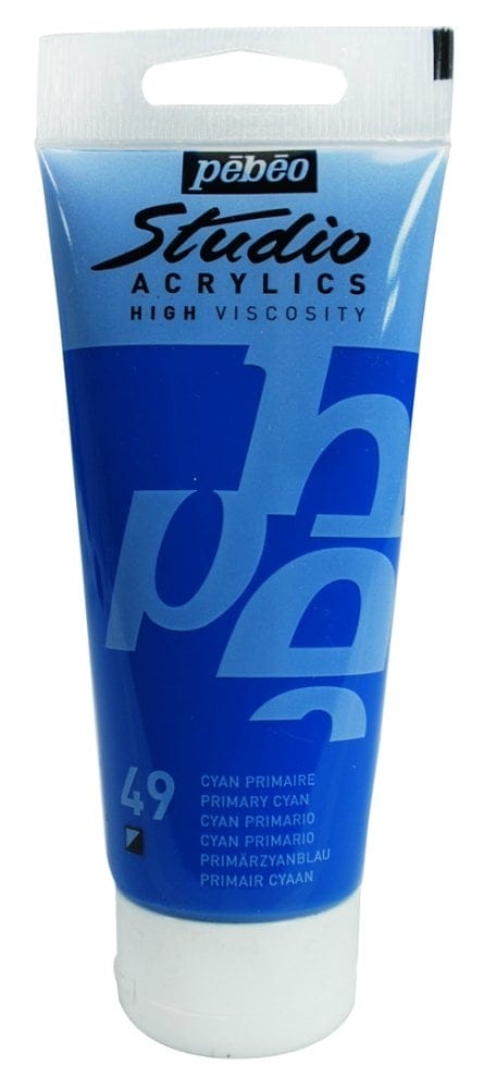 PEBEO STUDIO ACRYLIC HV 100ML - PRIMARY CYAN 831049 primary cyan PEBEO STUDIO ACRYLIC HV 100ML - PRIMARY CYAN