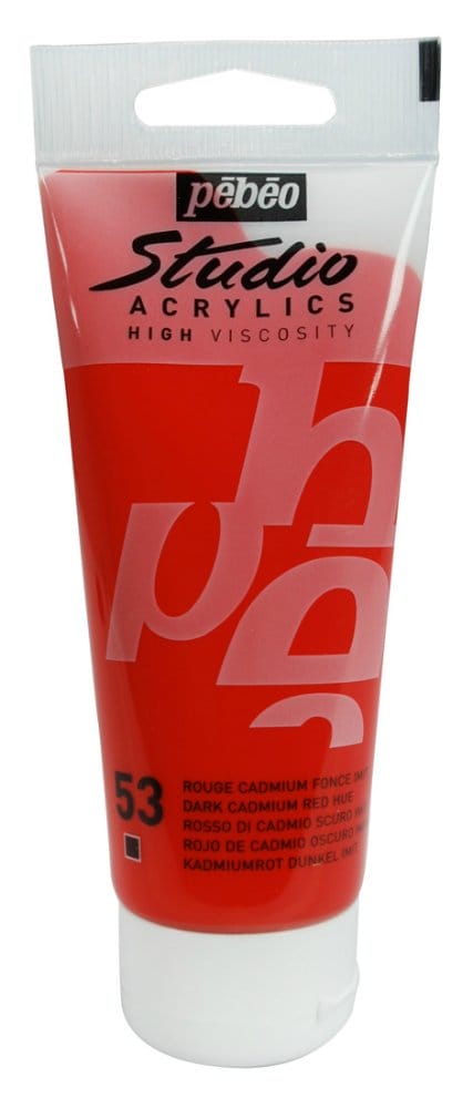 PEBEO STUDIO ACRYLIC HV 100ML - DARK CADMIUM RED HUE 831053 dark cadmium red hue PEBEO STUDIO ACRYLIC HV 100ML - DARK CADMIUM RED HUE
