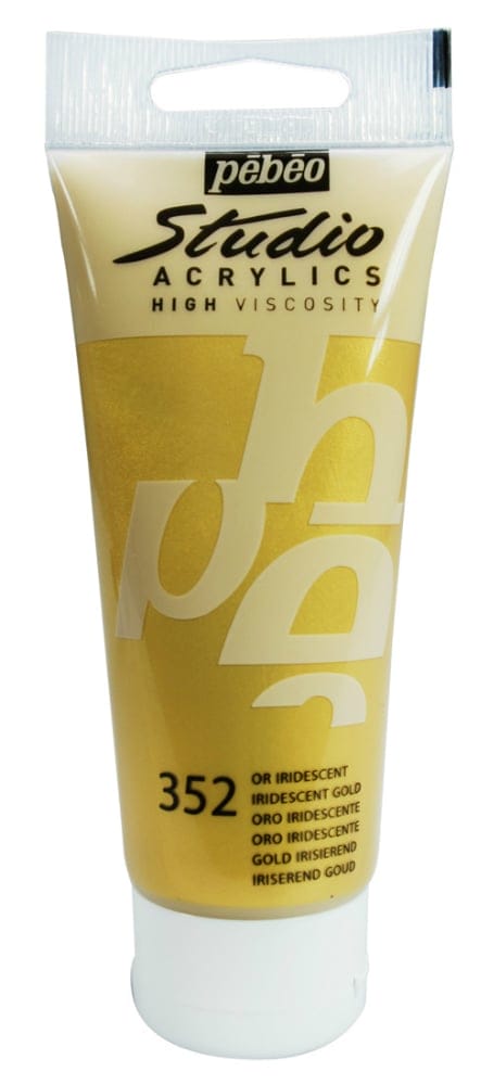 PEBEO STUDIO ACRYLIC HV 100ML - IRIDESCENT GOLD 832352 iridescent gold PEBEO STUDIO ACRYLIC HV 100ML - IRIDESCENT GOLD