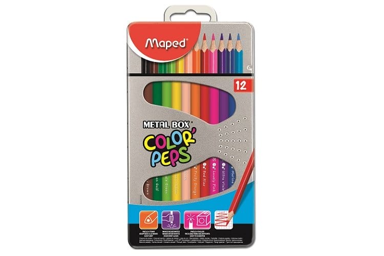 Maped Color'Peps Coloured Pencils - Metal Box of 12 Pcs