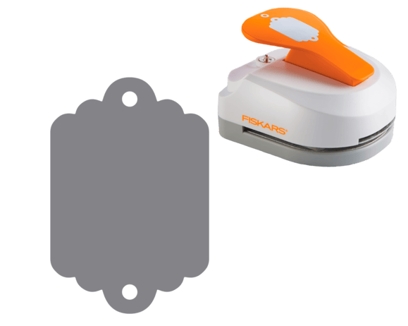 Fiskars Scallop Tag Maker with Built-in Eyelet Setter (2" x 3")