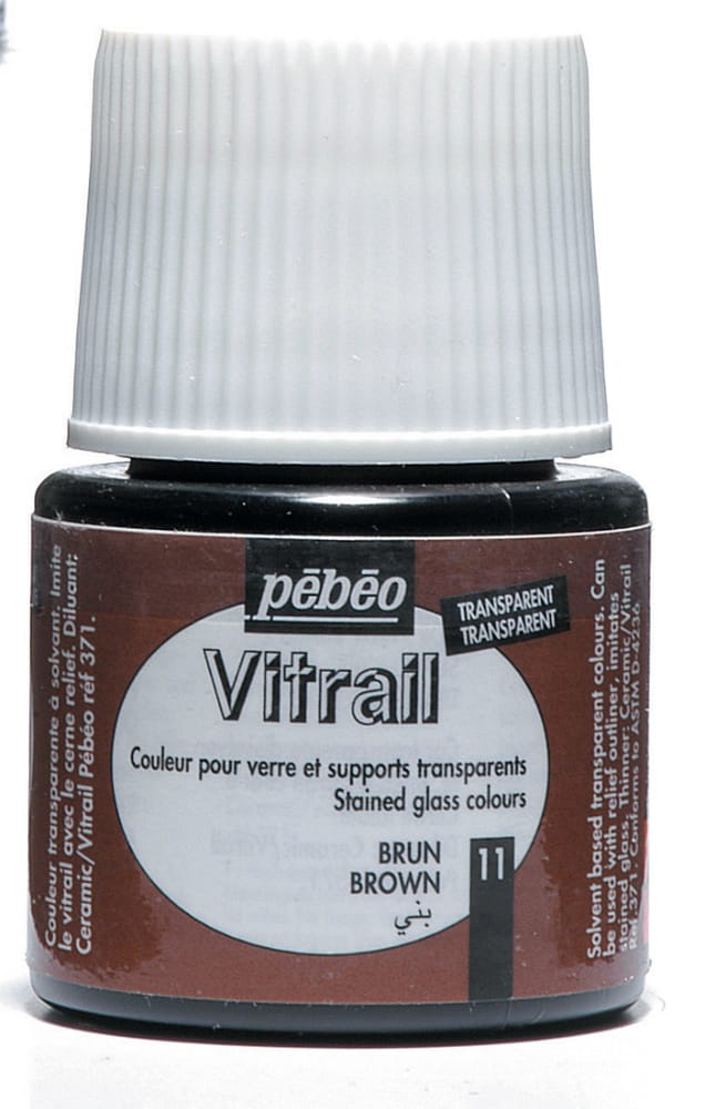 Pebeo Vitrail Satin Glass Color (45ml) - Brown 050011 pebeo sb vitrail 45ml brown Pebeo Vitrail Satin Glass Color (45ml) - Brown