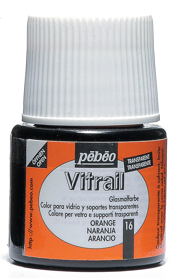 Pebeo Vitrail Satin Glass Color (45ml) - Orange 050016 pebeo sb vitrail 45ml orange Pebeo Vitrail Satin Glass Color (45ml) - Orange