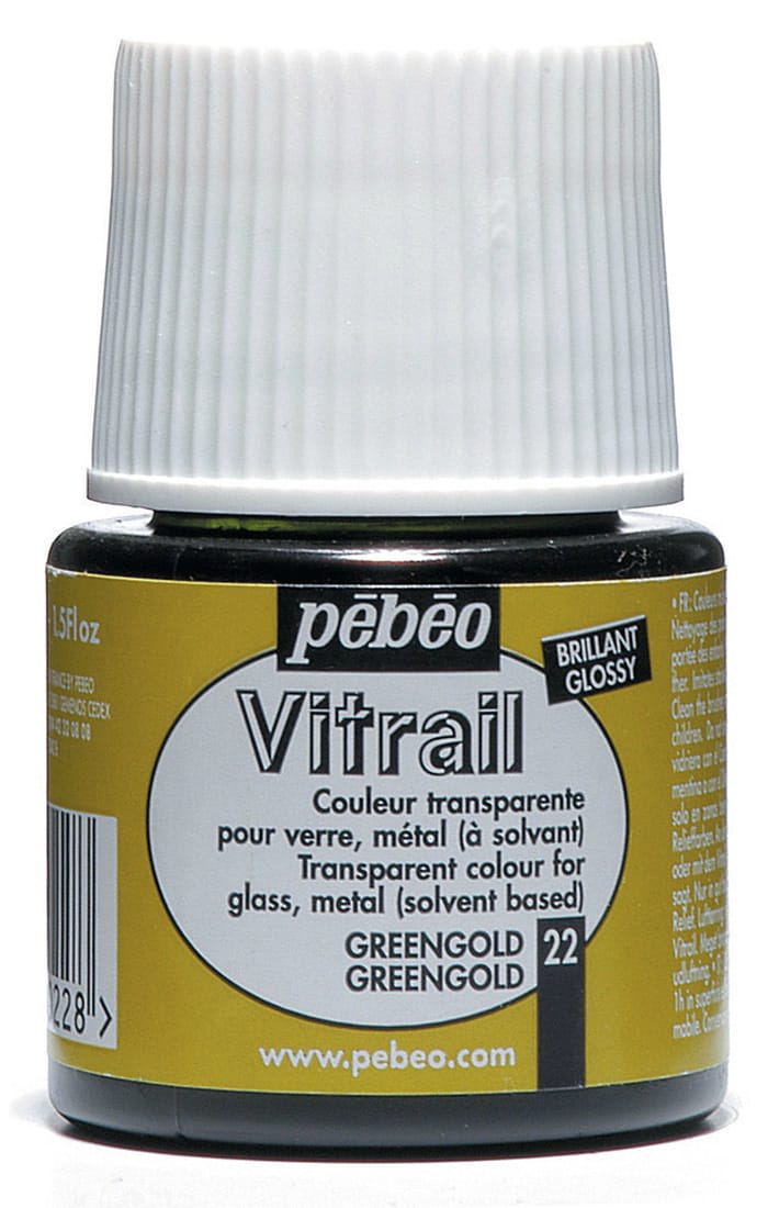 Pebeo Vitrail Satin Glass Color (45ml) - Green Gold