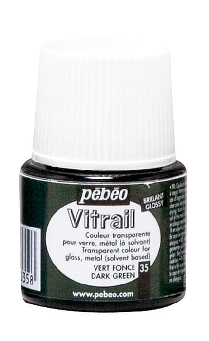 Pebeo Vitrail Satin Glass Color (45ml) - Dark Green 050035 pebeo sb vitrail 45ml dark green Pebeo Vitrail Satin Glass Color (45ml) - Dark Green
