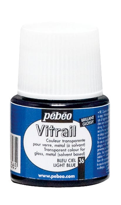 Pebeo Vitrail Satin Glass Color (45ml) - Sky Blue 050036 pebeo sb vitrail 45ml sky blue Pebeo Vitrail Satin Glass Color (45ml) - Sky Blue