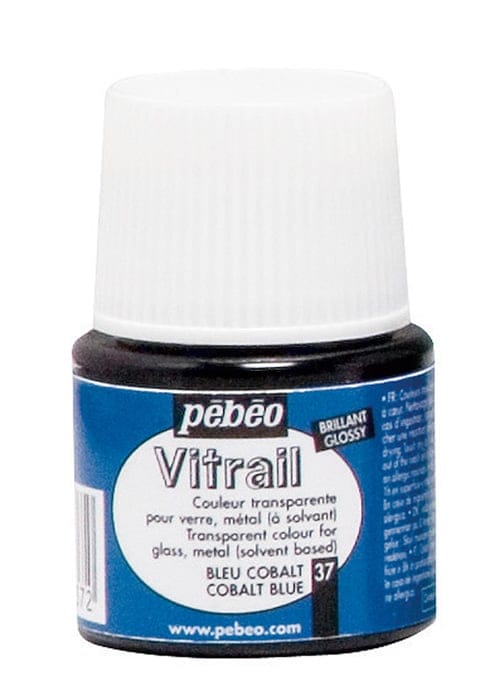 Pebeo Vitrail Satin Glass Color (45ml) - Cobalt Blue 050037 pebeo sb vitrail 45ml cobalt blue Pebeo Vitrail Satin Glass Color (45ml) - Cobalt Blue
