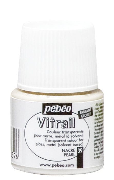 Pebeo Vitrail Satin Glass Color (45ml) - Pearl 050039 pebeo sb vitrail 45ml pearl Pebeo Vitrail Satin Glass Color (45ml) - Pearl