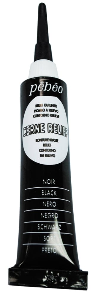 Pebeo Vitrail Cerne Relief Outliner 20ml Tube - Black