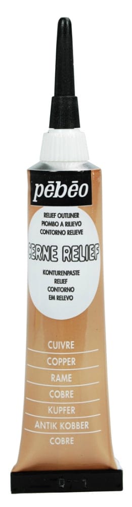 Pebeo Vitrail Cerne Relief Outliner 20ml Tube - Copper