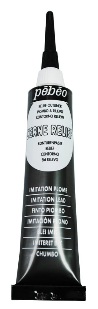 Pebeo Vitrail Cerne Relief Outliner 20ml Tube - Grey