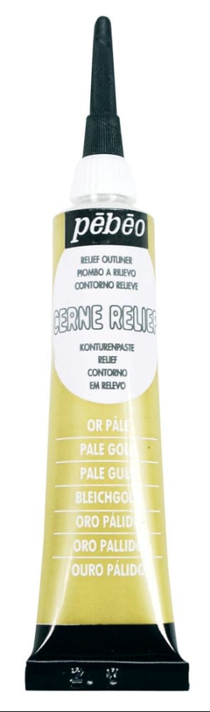 Pebeo Vitrail Cerne Relief Outliner 20ml Tube - Pale Gold