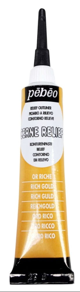 Pebeo Vitrail Cerne Relief Outliner 20ml Tube - Rich Gold