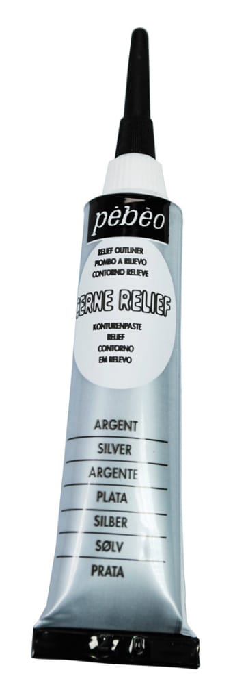 Pebeo Vitrail Cerne Relief Outliner 20ml Tube - Silver