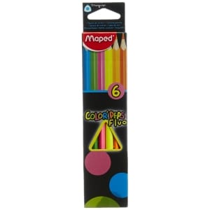 Maped Fluo colorpeps - 6 colour pencils