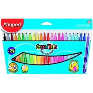 MAPED COLOR PEPS 24x Felt Tip Colouring Pens with Medium Tips