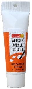 Camel Artist Acrylic Colour 40ml Tube - Cadmium Orange