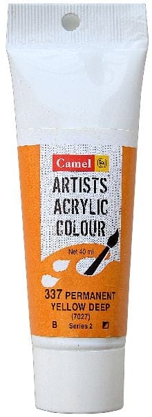 Camel Artist Acrylic Colour 40ml Tube - Permanent Yellow Deep