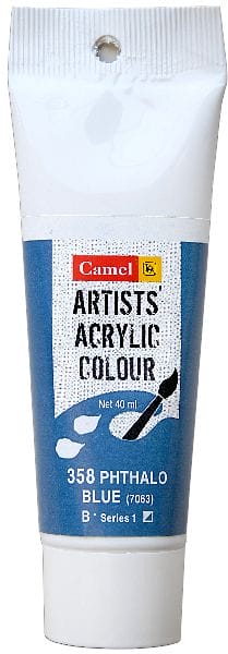 Camel Artist Acrylic Colour 40ml Tube - Phthalo Blue caar70267 lrg sr1 phthalo blue 40ml tube camlin Camel Artist Acrylic Colour 40ml Tube - Phthalo Blue