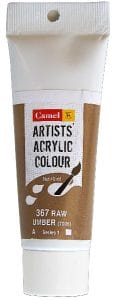 Camel Artist Acrylic Colour 40ml Tube - Raw Umber
