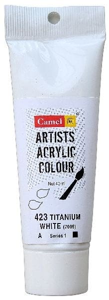 Camel Artist Acrylic Colour 40ml Tube - Titanium White caar70270 lrg sr1 titanium white 40ml tube camlin Camel Artist Acrylic Colour 40ml Tube - Titanium White