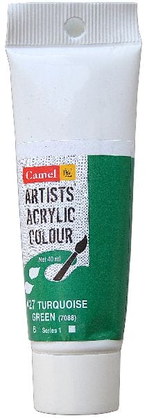 Camel Artist Acrylic Colour 40ml Tube - Turquoise Green caar70271 lrg sr1 turquoise green 40ml tube camlin Camel Artist Acrylic Colour 40ml Tube - Turquoise Green