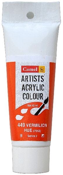 Camel Artist Acrylic Colour 40ml Tube - Vermillion Hue caar70275 lrg sr2 vermillion hue 40ml tube camlin Camel Artist Acrylic Colour 40ml Tube - Vermillion Hue