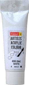 Camel Artist Acrylic Colour 40ml Tube - Zinc White