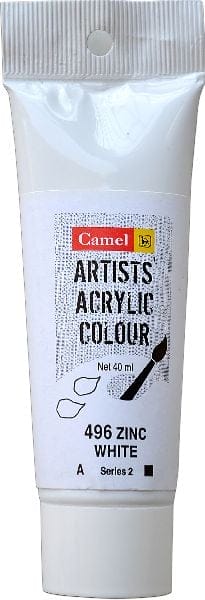 Camel Artist Acrylic Colour 40ml Tube - Zinc White caar70277 lrg sr2 zinc white 40ml tube camlin Camel Artist Acrylic Colour 40ml Tube - Zinc White