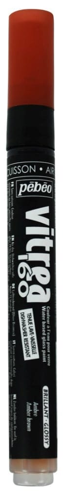 Pebeo Vitrea 160 Glossy Marker - Amber Brown 118087 pebeo vitrea 160 gloss marker brown Pebeo Vitrea 160 Glossy Marker - Amber Brown