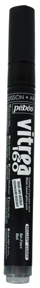 Pebeo Vitrea 160 Glossy Marker - Black 118088 pebeo vitrea 160 gloss marker black Pebeo Vitrea 160 Glossy Marker - Black