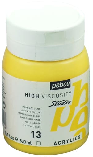 Pebeo Studio Acrylic HV 500ML - Light Azo Yellow 171013 light azo yellow Pebeo Studio Acrylic HV 500ML - Light Azo Yellow