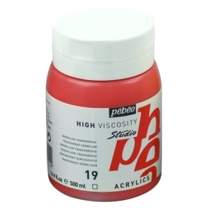 Pebeo Studio Acrylic HV 500ML - Transparent Vermilion