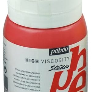 Pebeo Studio Acrylic HV 500ML - Transparent Vermilion