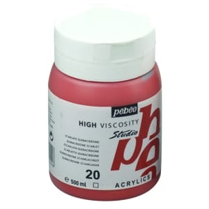 Pebeo Studio Acrylic HV 500ML - Quinacridone Scarlet