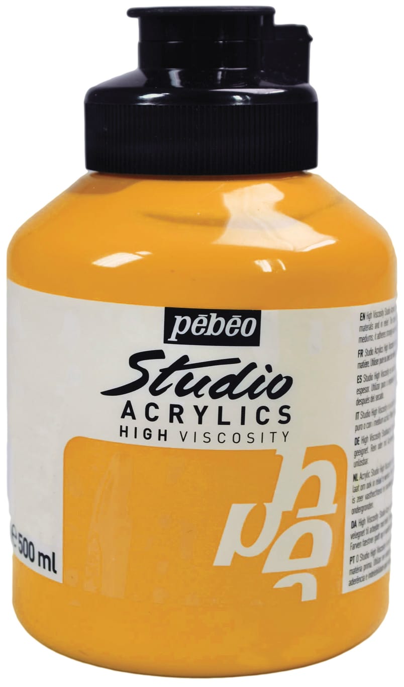 Pebeo Studio Acrylic HV 500ML - Cadmium Yellow Medium