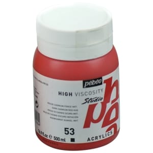 Pebeo Studio Acrylic HV 500ML - Dark Cadmium Red Hue